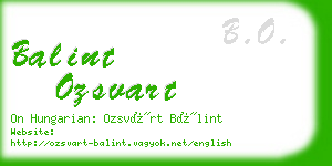 balint ozsvart business card